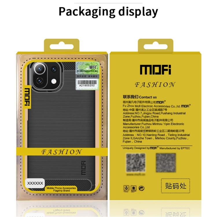 For OnePlus 9R MOFI Gentleness Series Brushed Texture Carbon Fiber Soft TPU Case(Gray) - OnePlus Cases by MOFI | Online Shopping South Africa | PMC TechLife | Buy Now Pay Later Mobicred