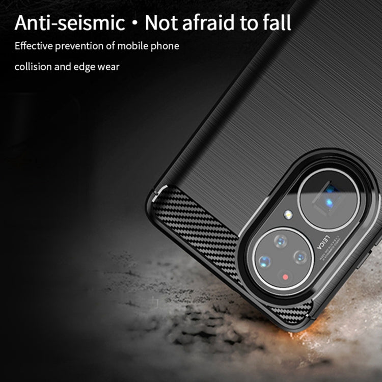 For Huawei P50 Pro MOFI Gentleness Series Brushed Texture Carbon Fiber Soft TPU Case(Red) - free shipping - PMC TechLife - Order now!