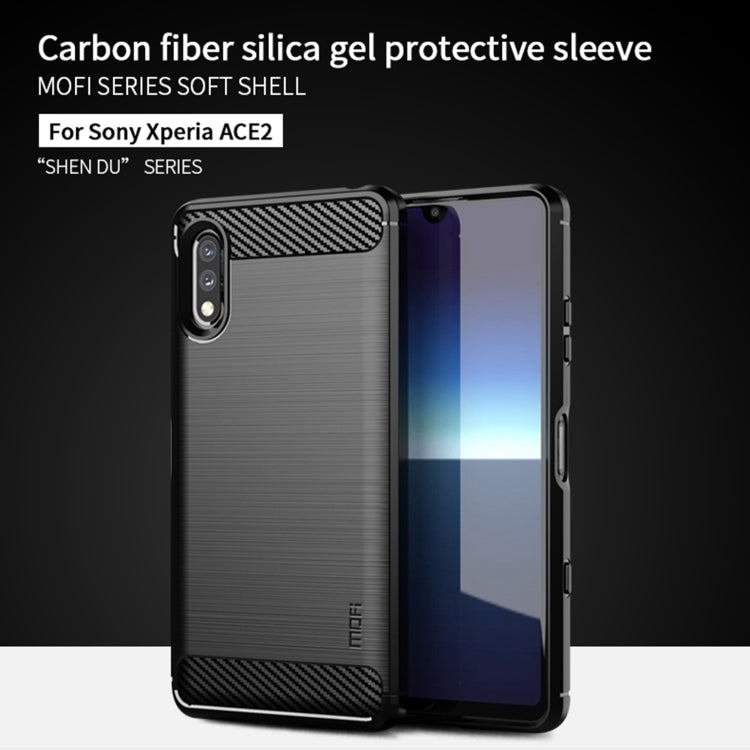 For Sony Xperia ACE ll MOFI Gentleness Series Brushed Texture Carbon Fiber Soft TPU Case(Gray) - Sony Cases by MOFI | Online Shopping South Africa | PMC Jewellery