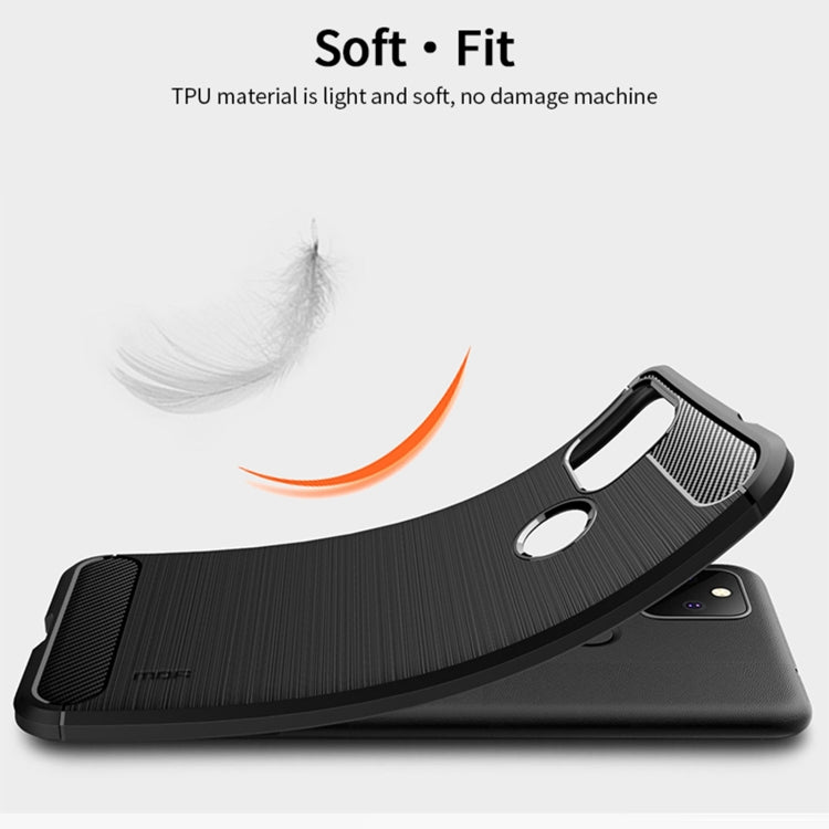 For Google Pixel 5a 5G MOFI Gentleness Series Brushed Texture Carbon Fiber Soft TPU Case(Grey) - free shipping - PMC TechLife - Order now!