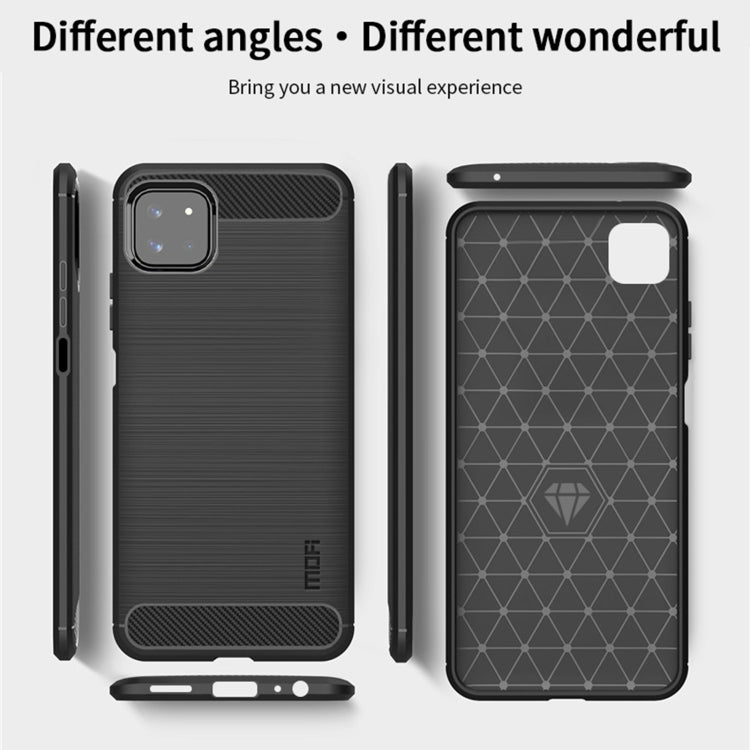 For Samsung Galaxy A22 5G MOFI Gentleness Series Brushed Texture Carbon Fiber Soft TPU Case(Black) - Galaxy Phone Cases by MOFI | Online Shopping South Africa | PMC Jewellery