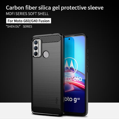 For Motorola G60 / G40 Fusion MOFI Gentleness Series Brushed Texture Carbon Fiber Soft TPU Case(Blue) - Motorola Cases by MOFI | Online Shopping South Africa | PMC Jewellery