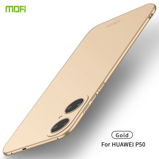 For Huawei P50 MOFI Frosted PC Ultra-thin Hard Case(Gold) - Huawei Cases by MOFI | Online Shopping South Africa | PMC Jewellery