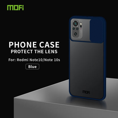 For Xiaomi Redmi Note 10 4G / Note 10S MOFI Xing Dun Series Translucent Frosted PC + TPU Privacy Anti-glare Shockproof All-inclusive Protective Case(Blue) - Xiaomi Cases by MOFI | Online Shopping South Africa | PMC Jewellery