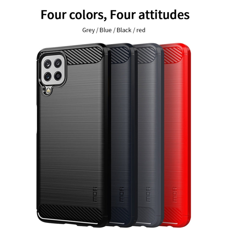 For Samsung Galaxy A22 4G MOFI Gentleness Series Brushed Texture Carbon Fiber Soft TPU Case(Red) - Galaxy Phone Cases by MOFI | Online Shopping South Africa | PMC Jewellery