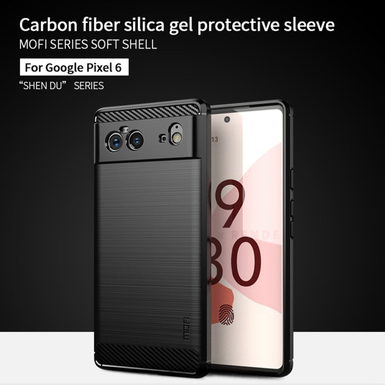 For Google Pixel 6 MOFI Gentleness Series Brushed Texture Carbon Fiber Soft TPU Case(Gray) - Google Cases by MOFI | Online Shopping South Africa | PMC TechLife | Buy Now Pay Later Mobicred