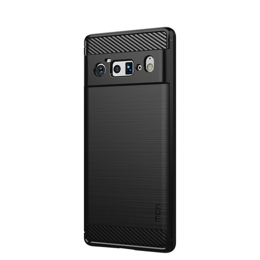 For Google Pixel 6 Pro MOFI Gentleness Series Brushed Texture Carbon Fiber Soft TPU Case(Black) - Google Cases by MOFI | Online Shopping South Africa | PMC Jewellery