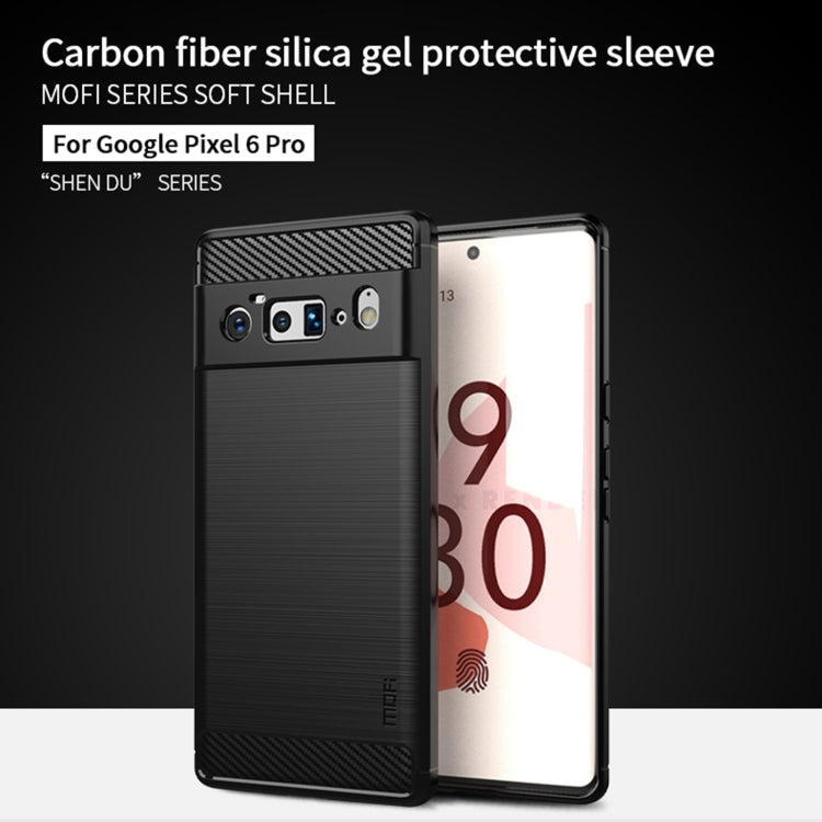 For Google Pixel 6 Pro MOFI Gentleness Series Brushed Texture Carbon Fiber Soft TPU Case(Black) - Google Cases by MOFI | Online Shopping South Africa | PMC TechLife | Buy Now Pay Later Mobicred
