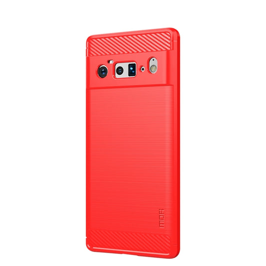 For Google Pixel 6 Pro MOFI Gentleness Series Brushed Texture Carbon Fiber Soft TPU Case(Red) - Google Cases by MOFI | Online Shopping South Africa | PMC Jewellery