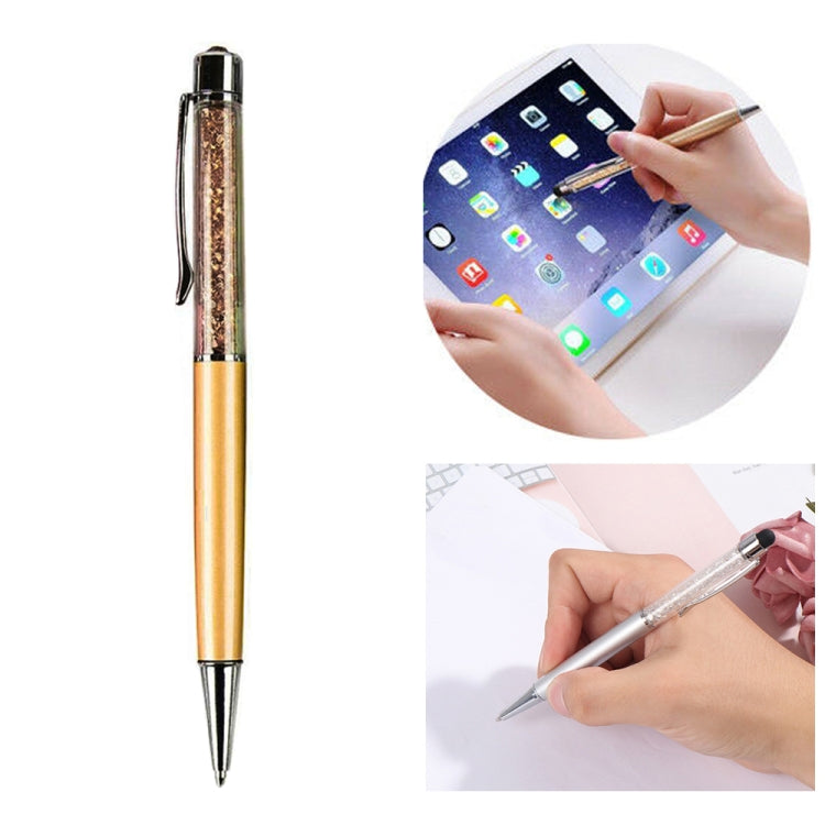 AT-22  2 in 1 Universal Flash Diamond Decoration Capacitance Pen Stylus Ballpoint Pen(Gold) - Stylus Pen by PMC Jewellery | Online Shopping South Africa | PMC Jewellery | Buy Now Pay Later Mobicred