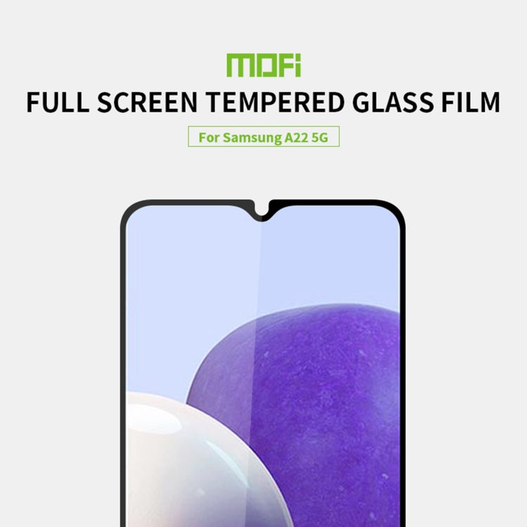 For Samsung Galaxy A22 5G MOFI 9H 2.5D Full Screen Tempered Glass Film(Black) - Galaxy Tempered Glass by MOFI | Online Shopping South Africa | PMC Jewellery | Buy Now Pay Later Mobicred