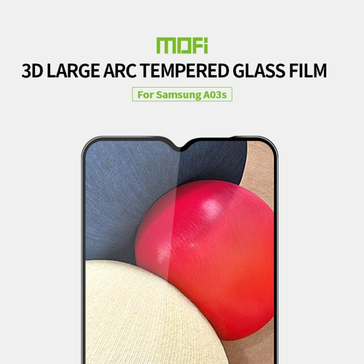 For Samsung Galaxy A03s 164mm MOFI 9H 3D Explosion-proof Curved Screen Tempered Glass Film(Black) - free shipping - PMC TechLife - Order now!