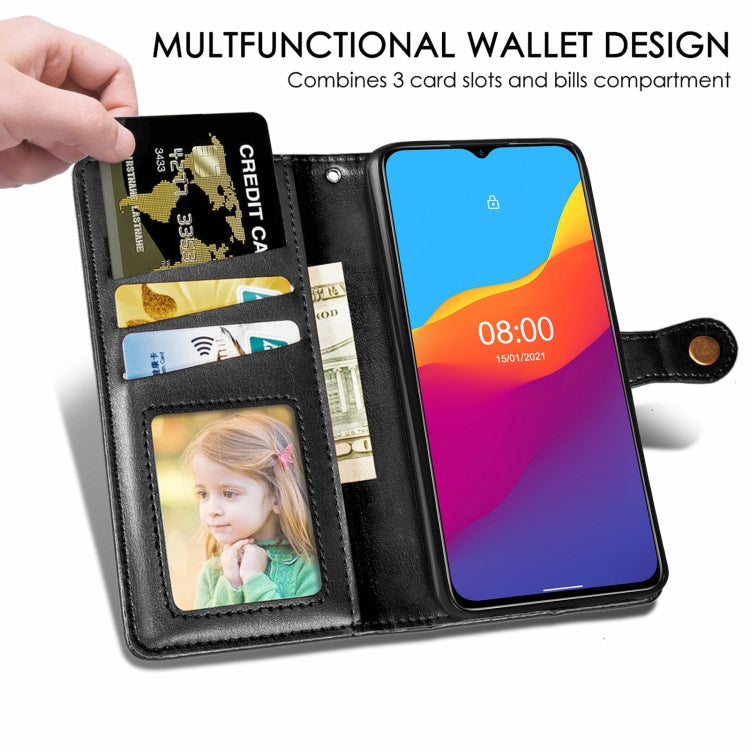 For Blackview A70 Solid Color Leather Buckle Phone Case with Lanyard & Photo Frame & Card Slot & Wallet & Stand Function(Brown) - More Brand by PMC Jewellery | Online Shopping South Africa | PMC Jewellery | Buy Now Pay Later Mobicred