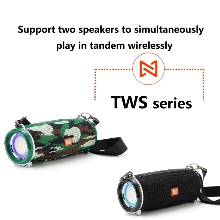 T&G TG192 LED Flashing Light Portable Wireless Bass 3D Stereo Bluetooth Speaker, Support FM / TF Card / USB(Green) - Desktop Speaker by T&G | Online Shopping South Africa | PMC Jewellery | Buy Now Pay Later Mobicred