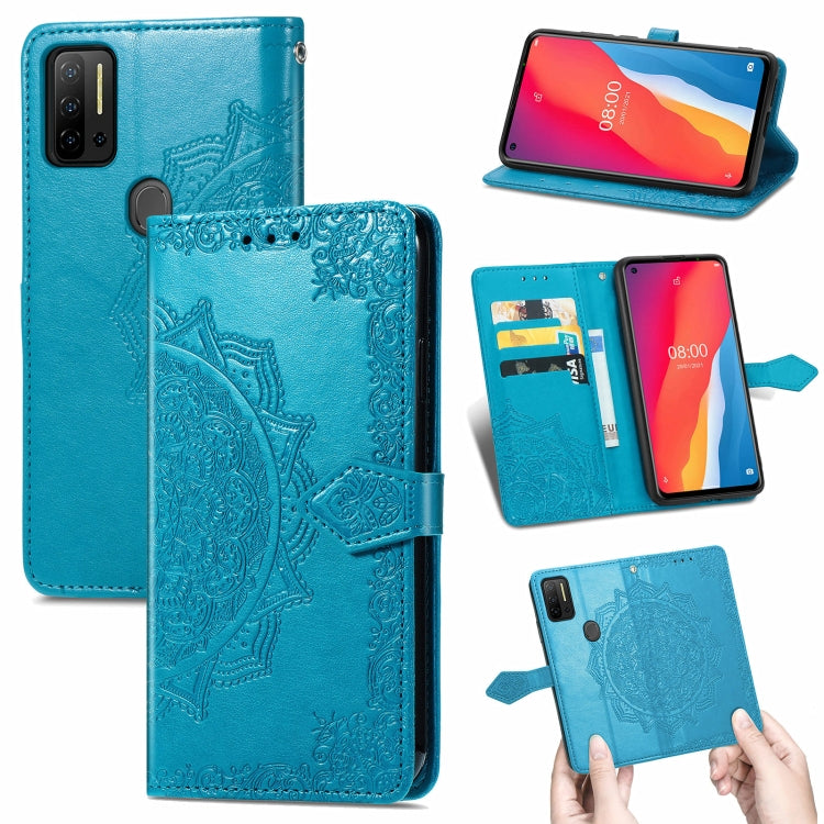 For Ulefone Note 11 Plus Mandala Flower Embossed Horizontal Flip Leather Case with Bracket / Card Slot / Wallet / Lanyard(Blue) - free shipping - PMC Jewellery - Order now!