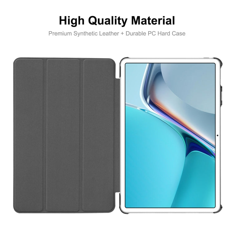 For Huawei MatePad 11 2021 ENKAY Custer Texture Horizontal Flip PU+PC Leather Case with Three-folding Holder & Sleep / Wake-up Function(Dark Blue) - free shipping - PMC TechLife - Order now!
