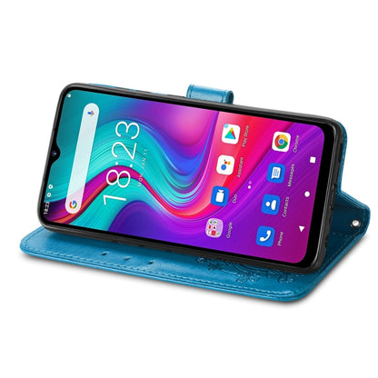 For  Doogee X96 Pro Four-leaf Clasp Embossed Buckle Mobile Phone Protection Leather Case with Lanyard & Card Slot & Wallet & Bracket Function(Blue) - More Brand by PMC Jewellery | Online Shopping South Africa | PMC Jewellery | Buy Now Pay Later Mobicred