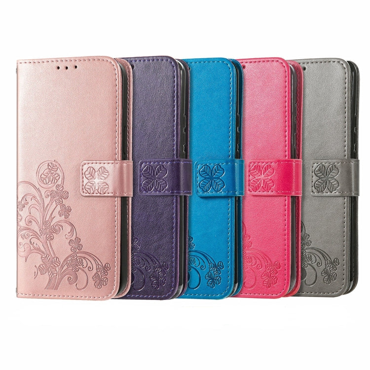 For  Doogee X96 Pro Four-leaf Clasp Embossed Buckle Mobile Phone Protection Leather Case with Lanyard & Card Slot & Wallet & Bracket Function(Rose Gold) - More Brand by PMC Jewellery | Online Shopping South Africa | PMC Jewellery | Buy Now Pay Later Mobicred