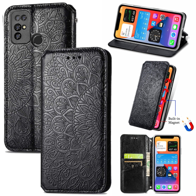 For Doogee X96 Pro Blooming Mandala Embossed Pattern Magnetic Horizontal Flip Leather Case with Holder & Card Slots & Wallet(Black) - More Brand by PMC Jewellery | Online Shopping South Africa | PMC Jewellery | Buy Now Pay Later Mobicred