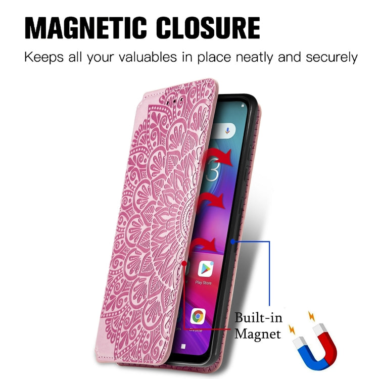 For Doogee X96 Pro Blooming Mandala Embossed Pattern Magnetic Horizontal Flip Leather Case with Holder & Card Slots & Wallet(Pink) - More Brand by PMC Jewellery | Online Shopping South Africa | PMC Jewellery | Buy Now Pay Later Mobicred