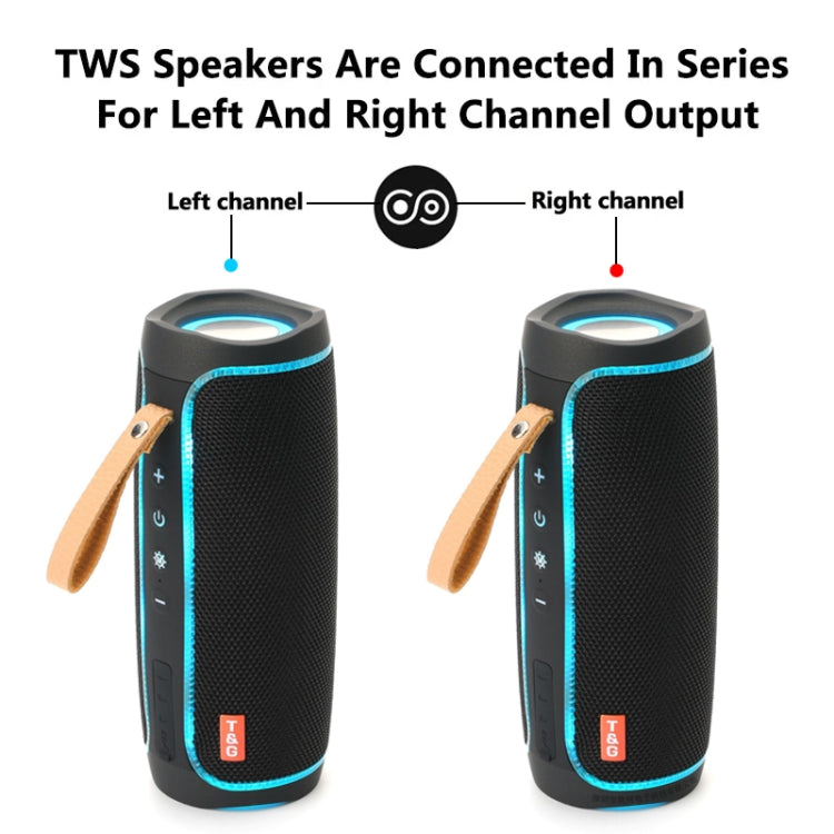 T&G TG287 LED Flashing Light Bluetooth Speaker Portable Wireless Stereo Bass Subwoofer FM / TF / USB(Black) - Desktop Speaker by T&G | Online Shopping South Africa | PMC Jewellery | Buy Now Pay Later Mobicred