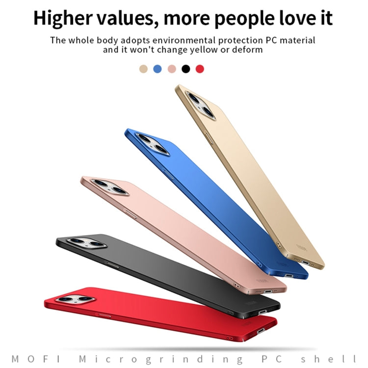 For iPhone 13 mini  MOFI Frosted PC Ultra-thin Hard Case(Gold) - iPhone 13 mini Cases by MOFI | Online Shopping South Africa | PMC Jewellery