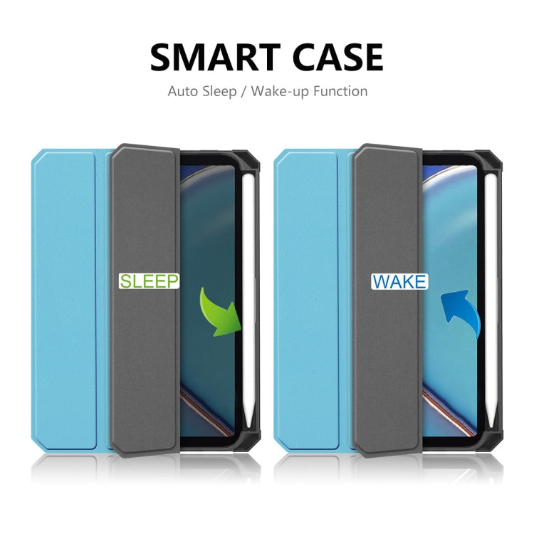 For iPad mini 2024 / mini 6 ENKAY Custer Texture Horizontal Flip PU+TPU Leather Tablet Case with Three-folding Holder & Sleep / Wake-up Function & Pen Holder(Black) - free shipping - PMc TechLife - Order now!