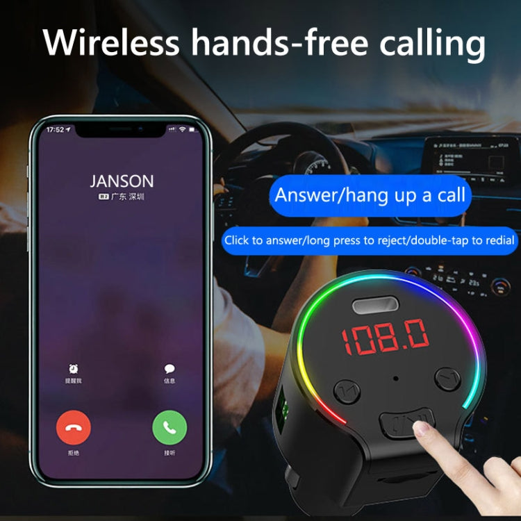 G61 FM Transmitter Music MP3 Player QC3.0 Type-C Quick Charge Support 5.0 Hands-free Car Kit - Bluetooth Car Kits by PMC TechLife | Online Shopping South Africa | PMC TechLife | Buy Now Pay Later Mobicred