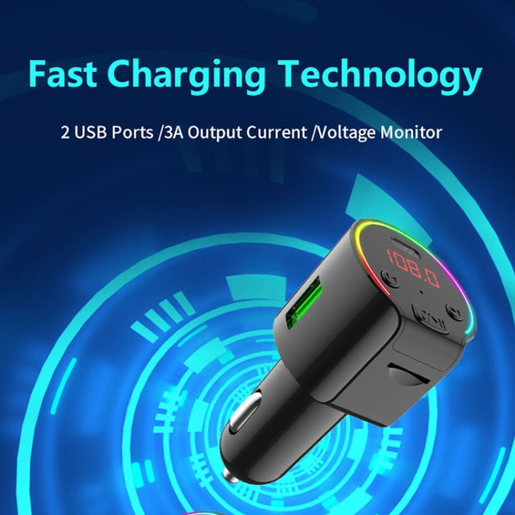 G61 FM Transmitter Music MP3 Player QC3.0 Type-C Quick Charge Support 5.0 Hands-free Car Kit - Bluetooth Car Kits by PMC TechLife | Online Shopping South Africa | PMC TechLife | Buy Now Pay Later Mobicred