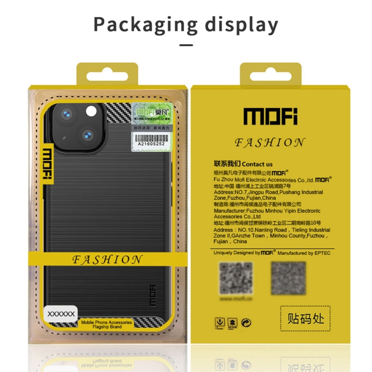For iPhone 13 mini MOFI Gentleness Series Brushed Texture Carbon Fiber Soft TPU Case  (Black) - iPhone 13 mini Cases by MOFI | Online Shopping South Africa | PMC TechLife | Buy Now Pay Later Mobicred