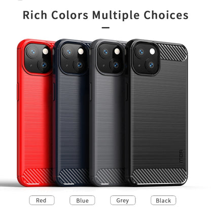 For iPhone 13 MOFI Gentleness Series Brushed Texture Carbon Fiber Soft TPU Case (Red) - iPhone 13 Cases by MOFI | Online Shopping South Africa | PMC Jewellery | Buy Now Pay Later Mobicred