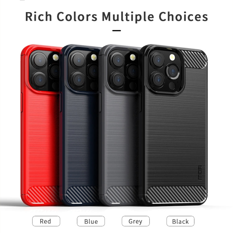 For iPhone 13 Pro MOFI Gentleness Series Brushed Texture Carbon Fiber Soft TPU Case  (Blue) - iPhone 13 Pro Cases by MOFI | Online Shopping South Africa | PMC TechLife | Buy Now Pay Later Mobicred