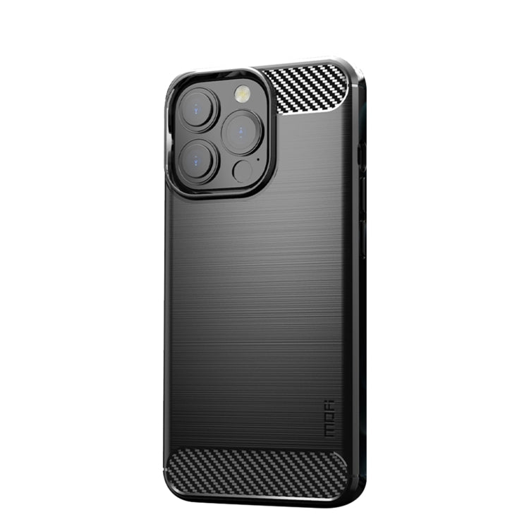 For iPhone 13 Pro Max MOFI Gentleness Series Brushed Texture Carbon Fiber Soft TPU Case  (Black) - iPhone 13 Pro Max Cases by MOFI | Online Shopping South Africa | PMC Jewellery | Buy Now Pay Later Mobicred