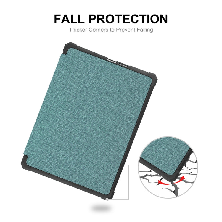 For Amazon Kindle Paperwhite 5 2021 ENKAY Solid Color Denim Texture Horizontal Flip Leather Tablet Case with Sleep / Wake-up Function(Green) - free shipping - PMC TechLife - Order now!