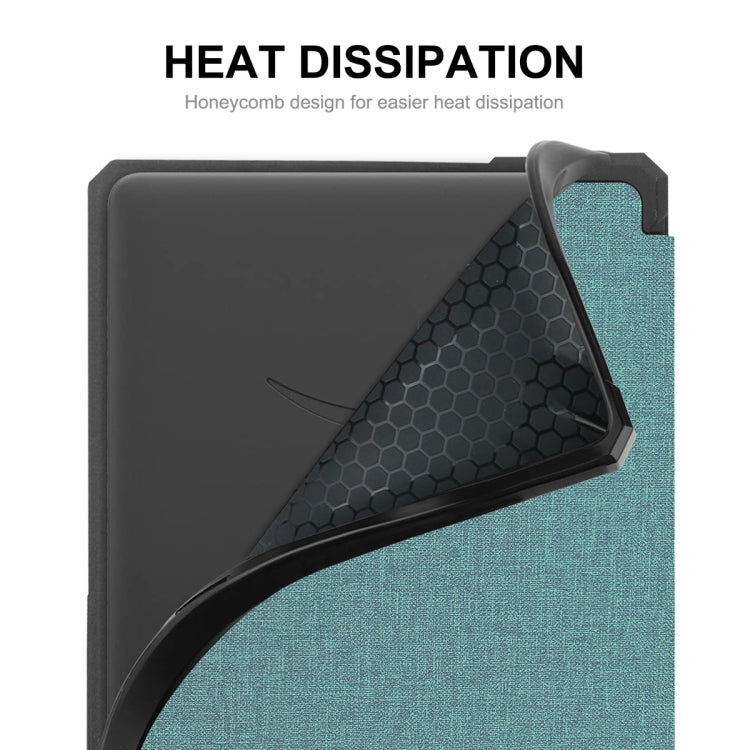 For Amazon Kindle Paperwhite 5 2021 ENKAY Solid Color Denim Texture Horizontal Flip Leather Tablet Case with Sleep / Wake-up Function(Green) - free shipping - PMC TechLife - Order now!