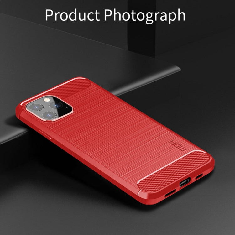 For iPhone 12 Pro Max MOF Gentleness Series Brushed Texture Carbon Fiber Soft TPU Case(Red) - iPhone 12 Pro Max Cases by MOFI | Online Shopping South Africa | PMC Jewellery