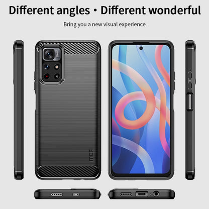 For Xiaomi Redmi Note11 / Poco M4 Pro 5G MOFI Gentleness Series Brushed Texture Carbon Fiber Soft TPU Phone Case(Gray) - Xiaomi Cases by MOFI | Online Shopping South Africa | PMC Jewellery