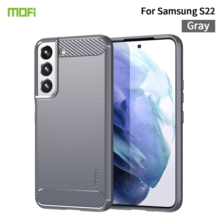 For Samsung Galaxy S22 5G MOFI Gentleness Series Brushed Texture Carbon Fiber Soft TPU Case(Gray) - Galaxy S22 5G Cases by MOFI | Online Shopping South Africa | PMC Jewellery | Buy Now Pay Later Mobicred