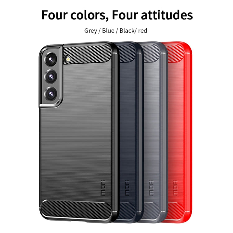 For Samsung Galaxy S22+ 5G MOFI Gentleness Series Brushed Texture Carbon Fiber Soft TPU Case(Gray) - Galaxy S22+ 5G Cases by MOFI | Online Shopping South Africa | PMC Jewellery