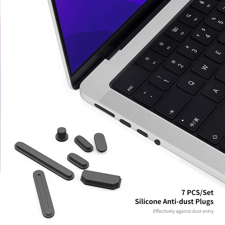 ENKAY Hat-Prince 3 in 1 Crystal Laptop Protective Case + TPU Keyboard Film + Anti-dust Plugs Set for MacBook Pro 16.2 inch A2485 2021/A2880 2023, Version:EU Version(Grey) - MacBook Pro Cases by ENKAY | Online Shopping South Africa | PMC Jewellery | Buy Now Pay Later Mobicred