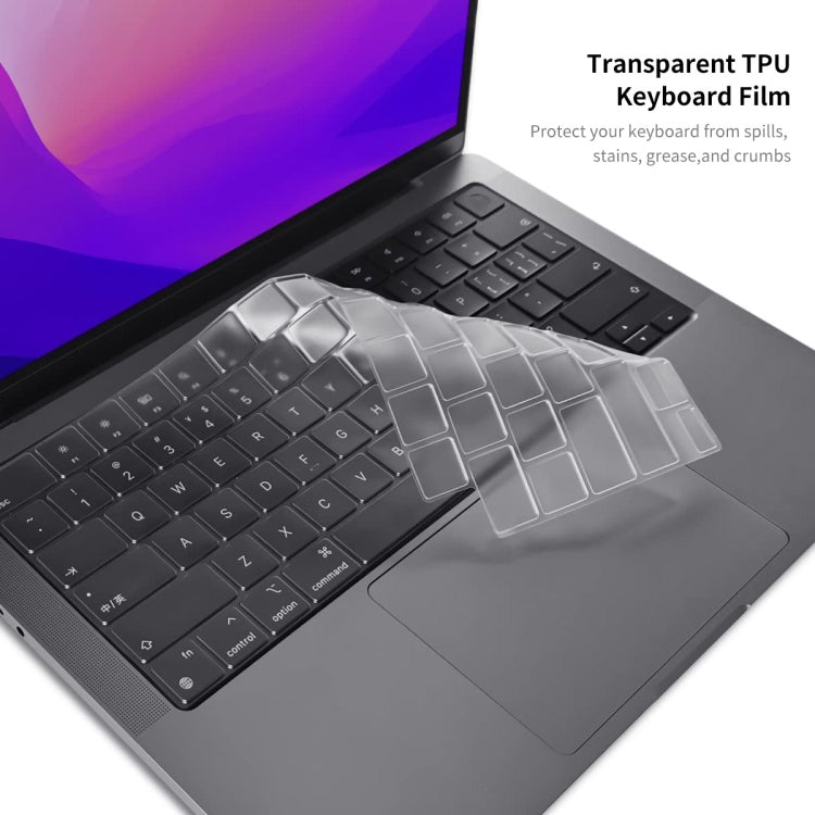 ENKAY Hat-Prince 3 in 1 Matte Laptop Protective Case + TPU Keyboard Film + Anti-dust Plugs Set for MacBook Pro 14.2 inch A2442 2021/A2779 2023, Version:EU Version(Orange) - MacBook Pro Cases by ENKAY | Online Shopping South Africa | PMC Jewellery | Buy Now Pay Later Mobicred