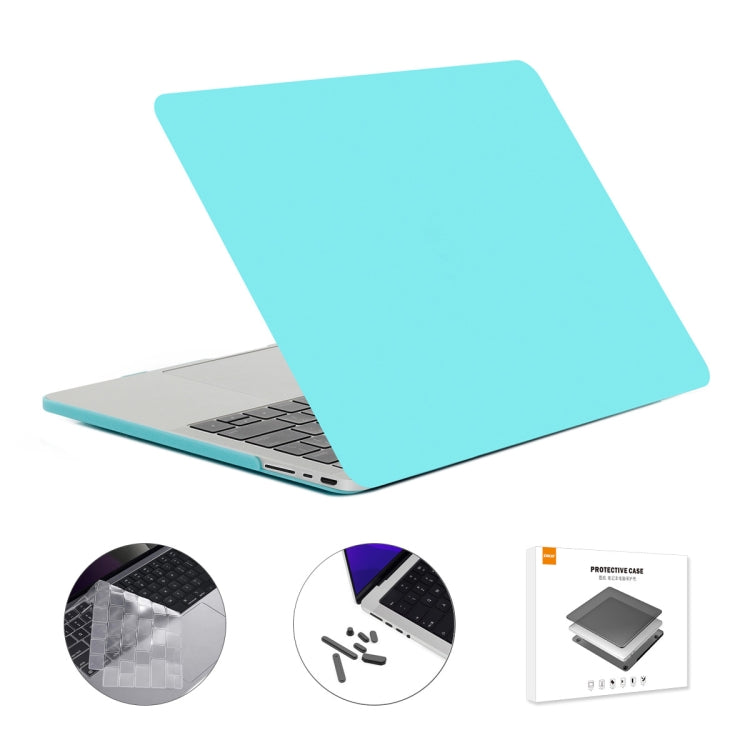 ENKAY Hat-Prince 3 in 1 Matte Laptop Protective Case + TPU Keyboard Film + Anti-dust Plugs Set for MacBook Pro 16.2 inch A2485 2021/A2880 2023, Version:US Version(Cyan) - MacBook Pro Cases by ENKAY | Online Shopping South Africa | PMC Jewellery | Buy Now Pay Later Mobicred