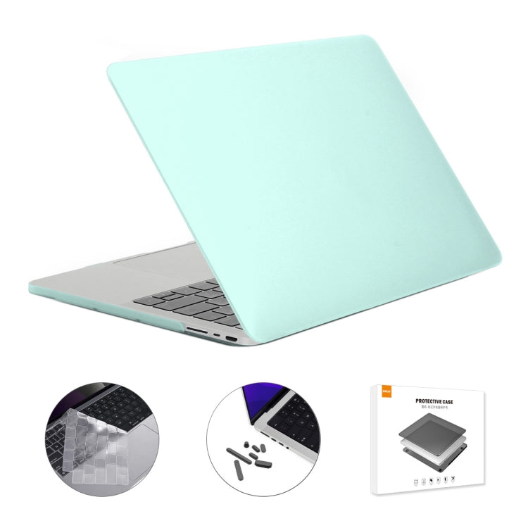 ENKAY Hat-Prince 3 in 1 Matte Laptop Protective Case + TPU Keyboard Film + Anti-dust Plugs Set for MacBook Pro 16.2 inch A2485 2021/A2880 2023, Version:EU Version(Light Green) - MacBook Pro Cases by ENKAY | Online Shopping South Africa | PMC Jewellery | Buy Now Pay Later Mobicred