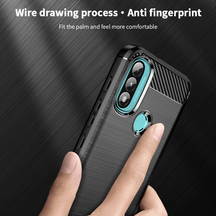 For Motorola Moto E20 / E30 / E40 MOFI Gentleness Series Brushed Texture Carbon Fiber Soft TPU Case(Blue) - Motorola Cases by MOFI | Online Shopping South Africa | PMC TechLife | Buy Now Pay Later Mobicred