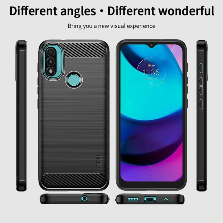 For Motorola Moto E20 / E30 / E40 MOFI Gentleness Series Brushed Texture Carbon Fiber Soft TPU Case(Blue) - Motorola Cases by MOFI | Online Shopping South Africa | PMC TechLife | Buy Now Pay Later Mobicred