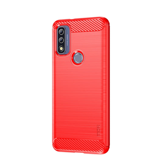 For Motorola Moto G Pure 2021 MOFI Gentleness Series Brushed Texture Carbon Fiber Soft TPU Case(Red) - Motorola Cases by MOFI | Online Shopping South Africa | PMC Jewellery