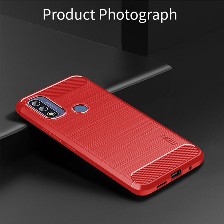 For Motorola Moto G Pure 2021 MOFI Gentleness Series Brushed Texture Carbon Fiber Soft TPU Case(Red) - Motorola Cases by MOFI | Online Shopping South Africa | PMC Jewellery