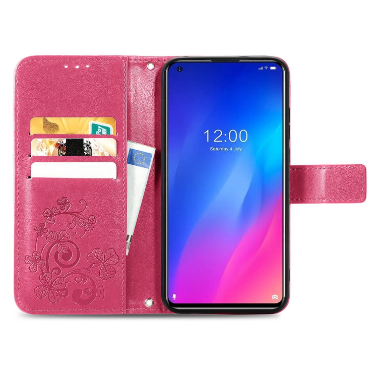 For Doogee N30 Four-leaf Clasp Embossed Buckle Mobile Phone Protection Leather Case(Magenta) - More Brand by PMC Jewellery | Online Shopping South Africa | PMC Jewellery | Buy Now Pay Later Mobicred