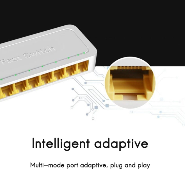 8-Ports 100M RJ45 Mini Switch Home Plug-and-Play Bypass Unmanaged Network Splitter for Bedroom Network Monitoring - Switch by PMC Jewellery | Online Shopping South Africa | PMC Jewellery | Buy Now Pay Later Mobicred