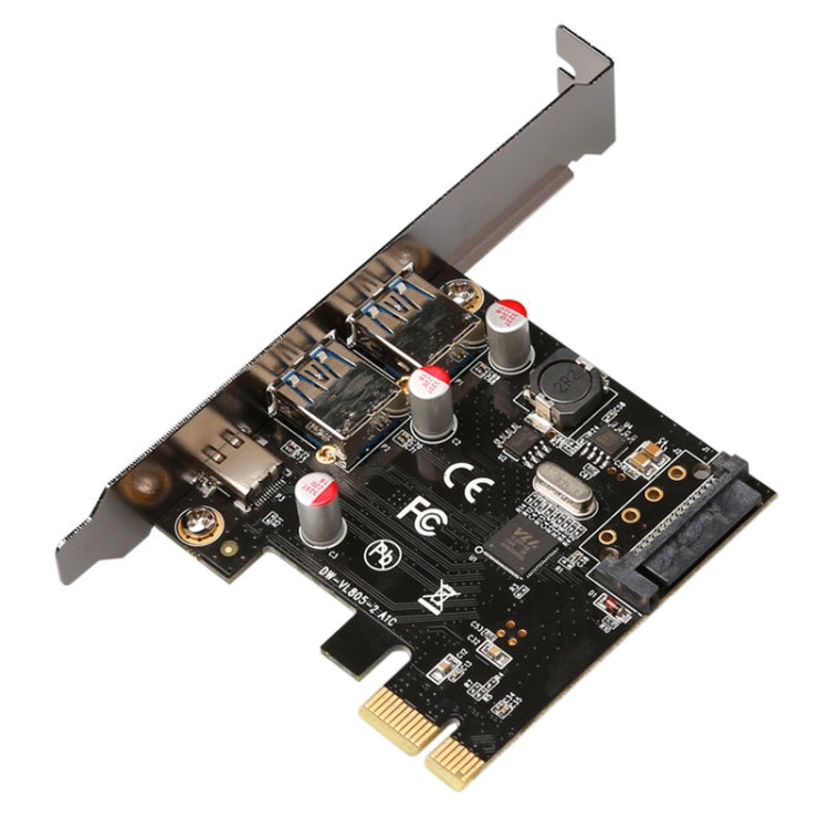 USB 3.1 Type-C PCIe to Type-C and Type A 3.0 Expansion Card USB PCI Express Riser Card - Add-on Cards by PMC Jewellery | Online Shopping South Africa | PMC Jewellery | Buy Now Pay Later Mobicred